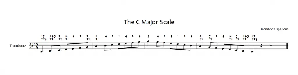c major scale trombone
