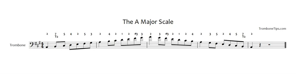 a major scale trombone