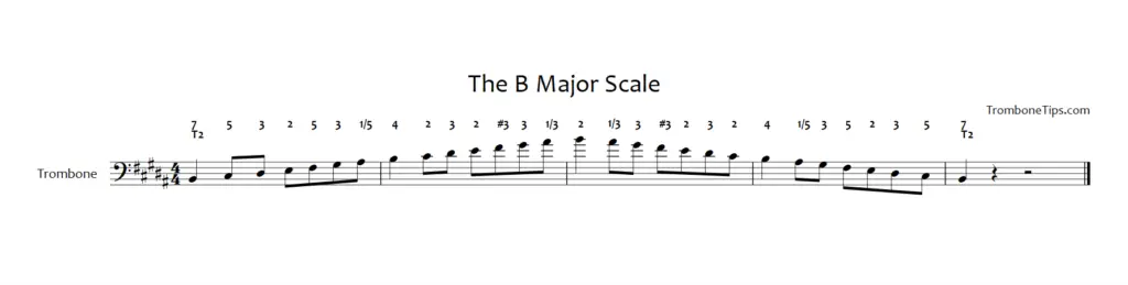 b major scale trombone