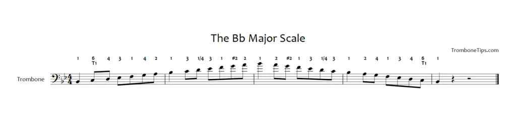 bb major scale trombone